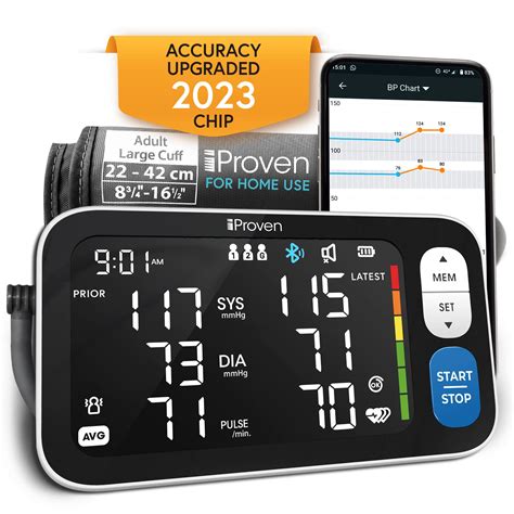 Iproven 2023 Smart Upper Arm Blood Pressure Monitor 500 Memory Sets Large Adjustable Cuff Backlit Display Bluetooth App Home Use Buy Now With Express International Delivery Gosupps Com