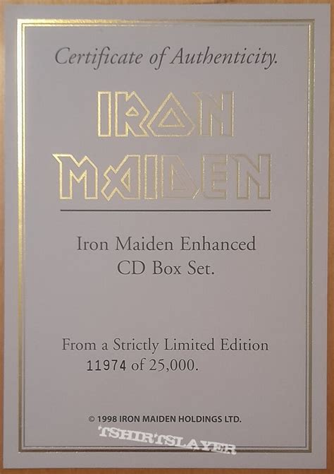 Iron Maiden Eddie Head Certificate Tshirtslayer Tshirt And