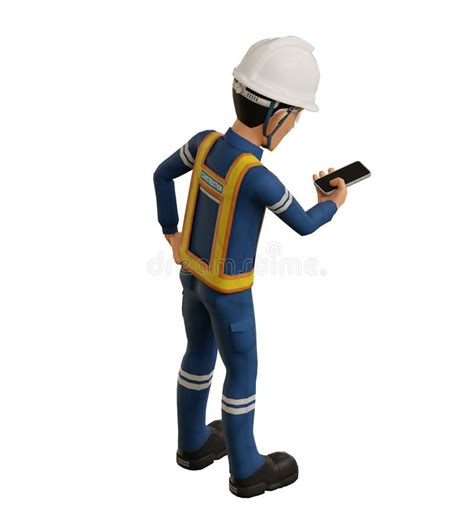 Isolate Industrial Worker Is Using The Mobile Phone To Taking A Stock