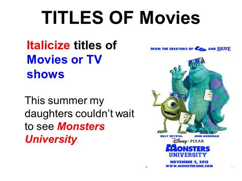 Italicize Movie Titles