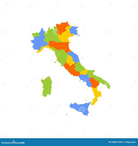 Italy Political Map Of Administrative Divisions Stock Illustration