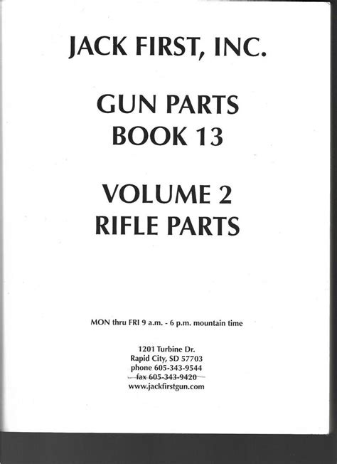 Jack First Inc Gun Parts Catalog 13 3 Volume Set 1795573547