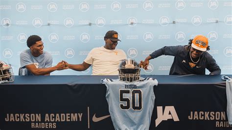 Jackson Academy Football Celebrates Three Athletes Signing Day