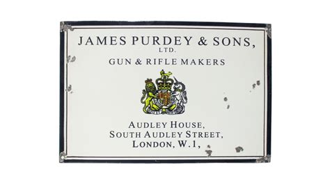 James Purdey And Sons Single Sided Porcelain Sign For Sale At Auction