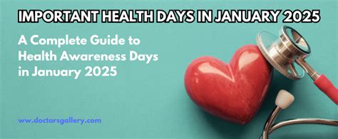 January 2025 Health Awareness Calendar Educating Society On Vital