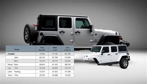 Jeep Wrangler Towing Capacity Chart Information