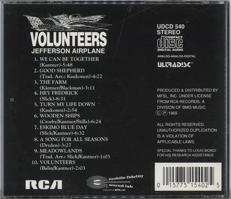 Jefferson Airplane Cd Volunteers Culture Factory Jefferson Airplane Cd Volunteers Culture Factory