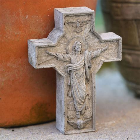 Jesus On The Cross Stone Hanging Plaque Burgess Home Amp Garden