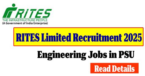 Job Opportunities In Psu Company Job Vacancies In Rites Limited Www Job Opportunities In Psu Company Job Vacancies In Rites Limited Www