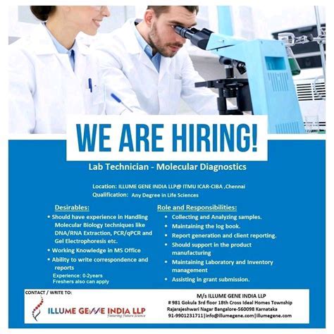 Job Vacancy Medical Laboratory Technologist