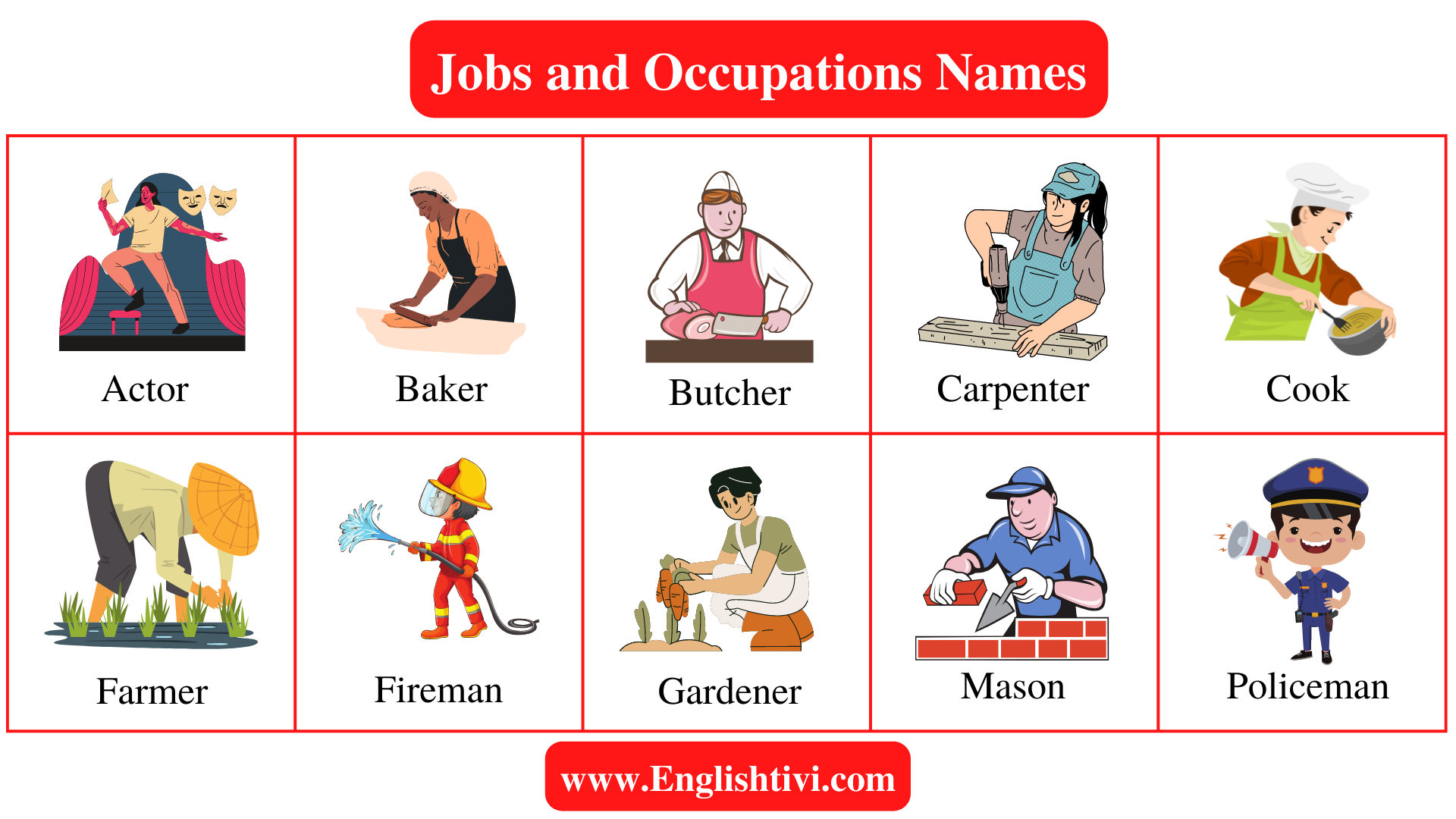 Jobs Occupations Names English Study Here English Study