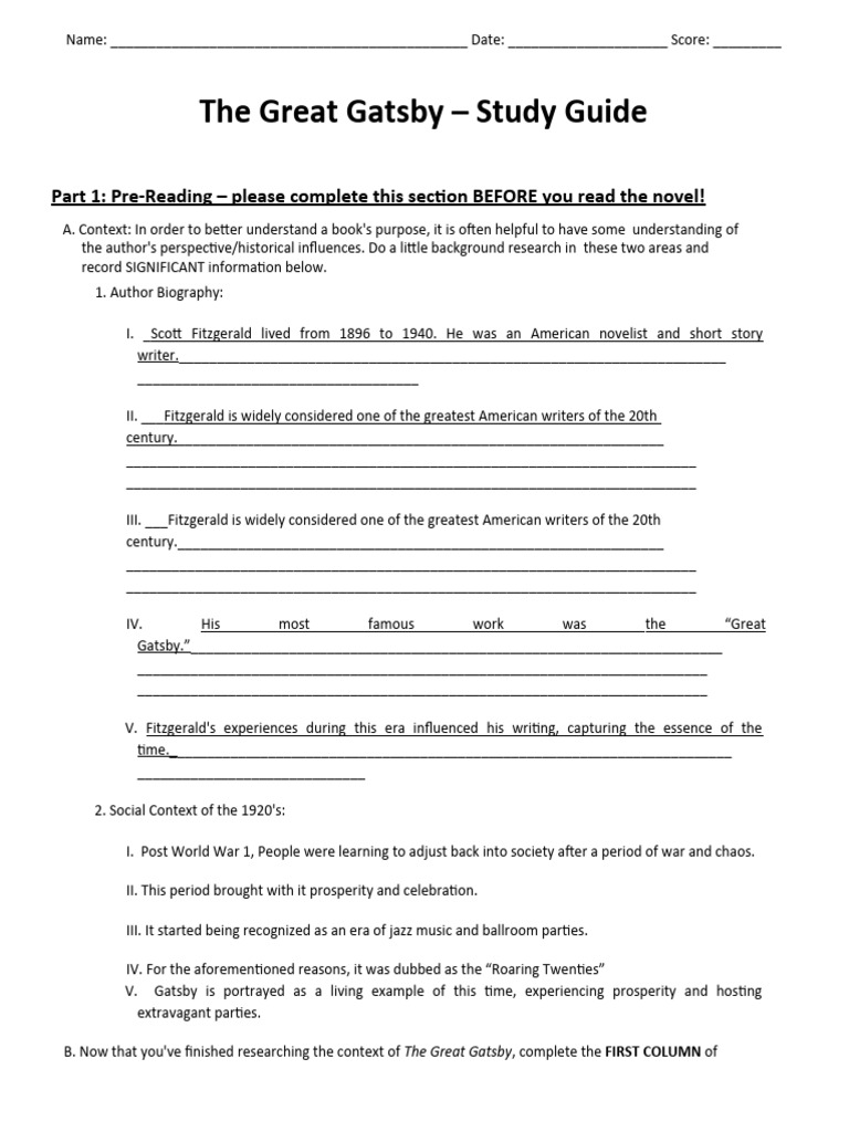 Jordan Baker The Great Gatsby Study Guide Meaning