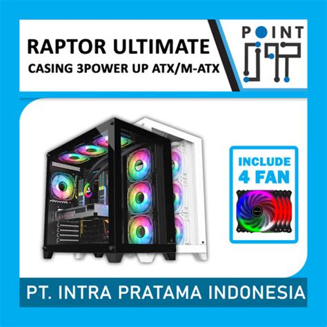 Jual Casing Komputer Pc 3Power Up Raptor Ultimate With Rgb Fan Atx Case