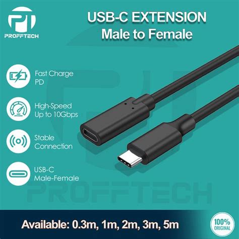 Jual Kabel Extension Usb Type C 3 1 Male To Female 30Cm 1M 2M 3M 5M