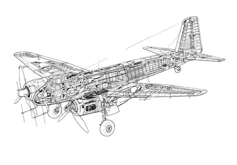 Junkers Ju 88 Cutaway Drawing In High Quality