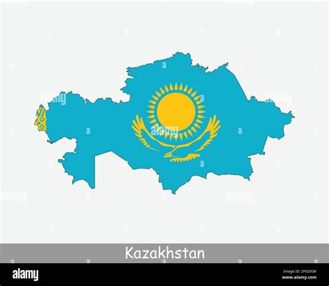 Kazakhstan Map Flag Map Of The Republic Of Kazakhstan With The