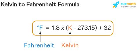 Kelvin To Fahrenheit Formula Conversion K To F Formula