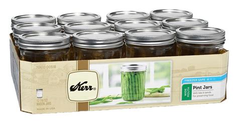 Kerr Canning Jars Wide Mouth Pint 16 Oz Mason Jars With Lids And