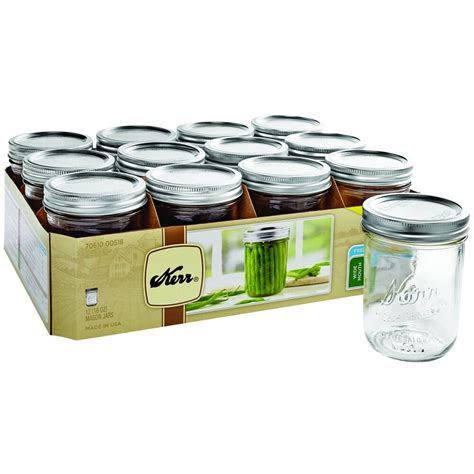 Kerr Wide Mouth Pint Canning Jar W Lid Amp Band 12 Case