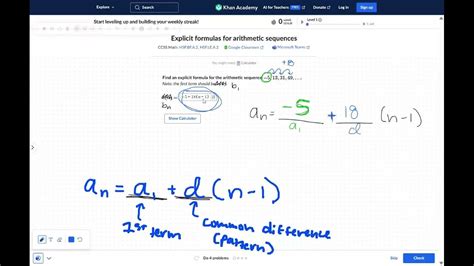 Khan Academy 8 Explicit Formulas For Arithmetic Sequences Youtube