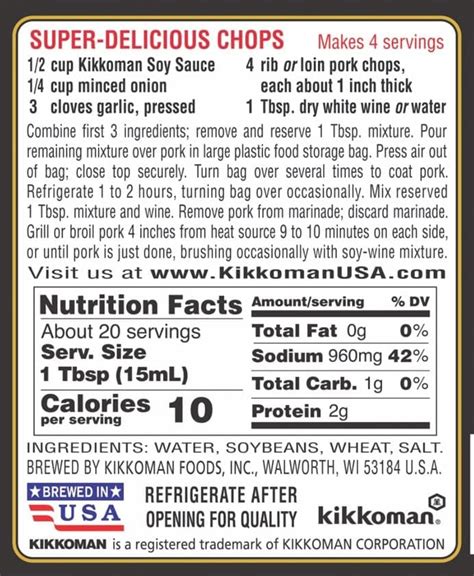 Kikkoman Soy Sauce Ingredients