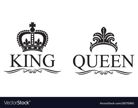 King And Queen Crowns Design Royalty Free Vector Image