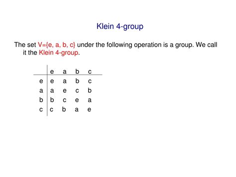 Klein 4 Group