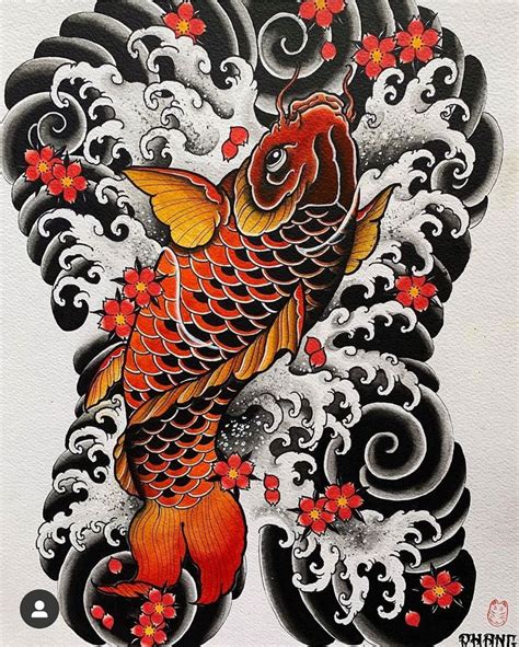 Koi Fish Tattoo Design Drawing In 2025 Tattoo Japanese Style
