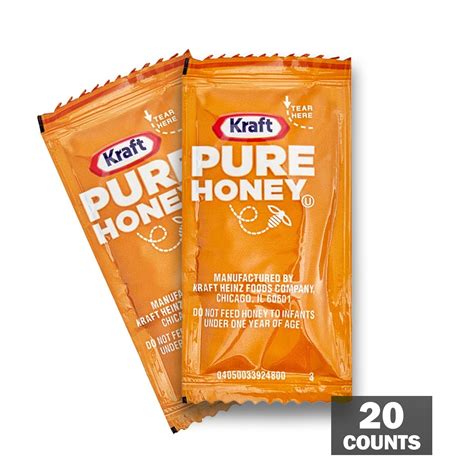 Kraft - Brandclub - Honey Packets (Pack Of 50) - 100% Pure And Natural Honey  On-The-Go! - Includes Phoenix Rose Fridge Sticker