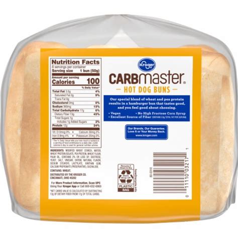 Kroger Carbmaster White Hot Dog Buns 8 Ct 14 Oz Fry S Food Stores