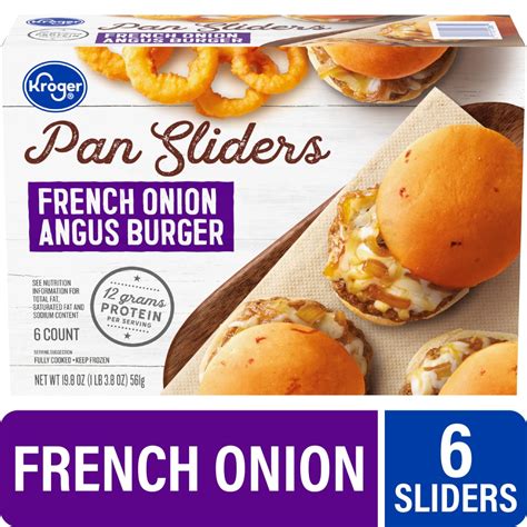 Kroger French Onion Angus Burger Pan Sliders 6 Ct 3 3 Oz Fry S