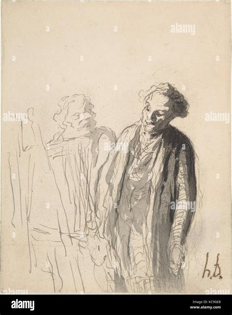 L Amateur 19Th Century Black Chalk Pen And Black Ink Gray Wash