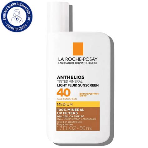 La Roche Posay Anthelios Tinted Mineral Light Fluid Sunscreen Spf 40 Medium Deep