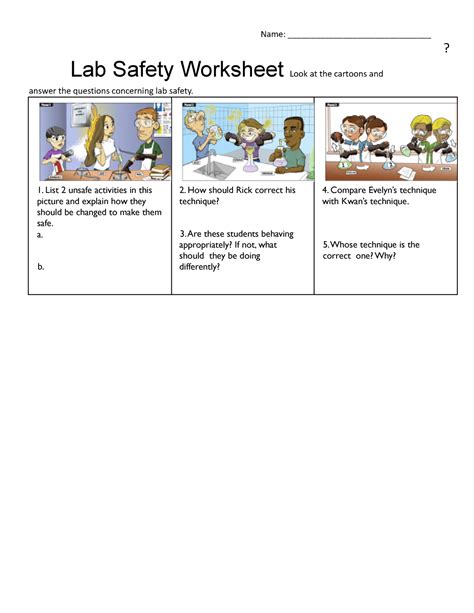 Lab Safety Worksheet With Answers Prntbl Concejomunicipaldechinu Gov Co