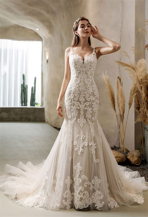 Best Lace Fit Flare Wedding Dress Ideas
