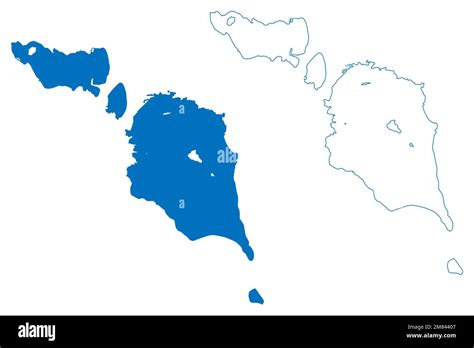 Lake Alakol And Sasykkol Republic Of Kazakhstan Map Vector