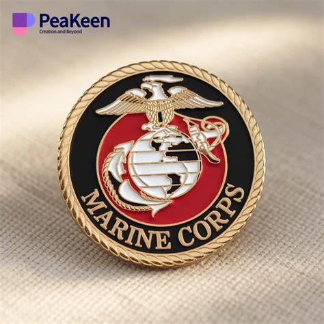 Lapel Pin United States Flag With Marine Corps Emblem