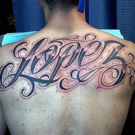 Last Name Back Tattoo Designs Last Name Back Tattoo Designs