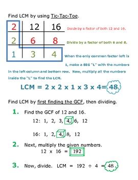 Least Common Multiple Notes 4 Ways To Find Lcm Least Common Least Common Multiple Notes 4 Ways To Find Lcm Least Common