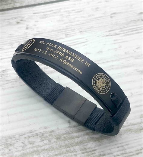 Leather Bracelet Kia Remembrance Bracelets Bracelet Meaning Custom Memorial Military Men Leather Kia Bracelet