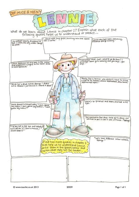 Lennie English Of Mice And Men Characters Beyond Twinkl