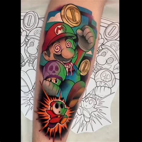 Let S A Go Best Super Mario Tattoos Killer Ink Tattoo