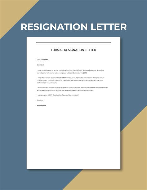 Letter Of Resignation Template Google Docs