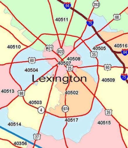 Lexington Ky Zip Code Map