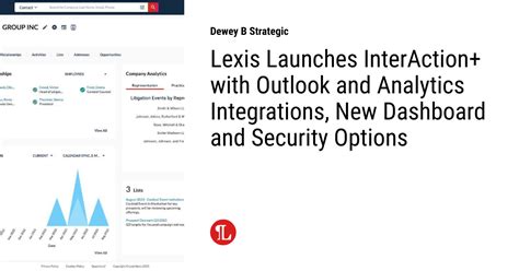 Lexis Launches Interaction With Outlook And Analytics Integrations New Dashboard And Security Options Dewey B Strategic