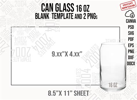 Libbey Glass 16 Oz Template Square Can Glass Svg Beer Glass Svg