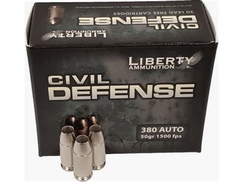 Liberty Civil Defense 380 Acp Ammo 50 Grain Fragmenting Hollow Point