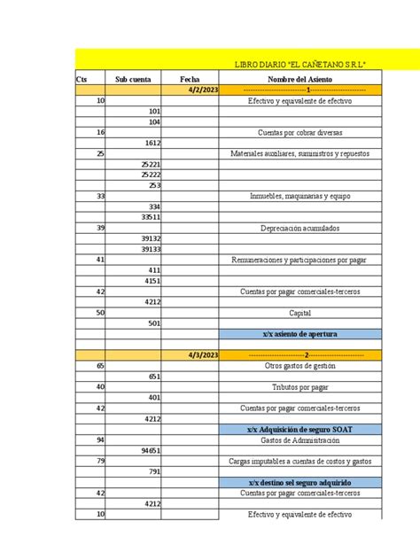 Libro Diario Manual For Accounting In Spanish And English