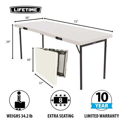 Lifetime 6 Foot Fold In Half Table 2 Pk Commercial
