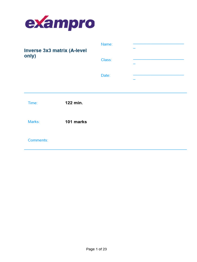 Linear Algebra 25 Inverse Of 3X3 Matrix Youtube